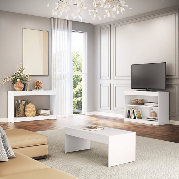 Ebern Designs Lodovica 3 Piece Coffee Table Set with TV Stand Sideboard and Coffee Table Wayfair